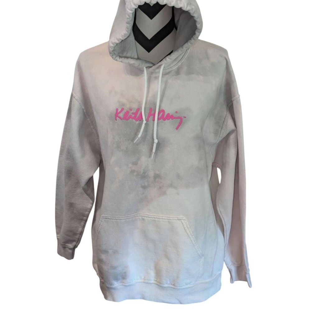 Keith Haring Tie-Dye Hoodie - Hybrid Tees Distressed Graphic Sweatshirt